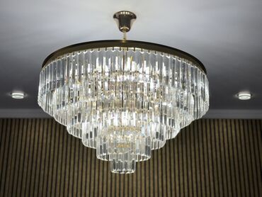 Люстры: Подвесная потолочная люстра На 21 лампочки свечки Каркас золотистый — 8