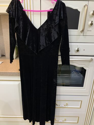 вечернее черное платья: 4XL (EU 48), 5XL (EU 50), цвет - Черный