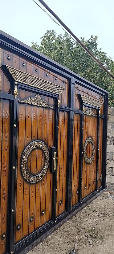 продам ворота бу: Dekorativ metal darvaza və giriş qapıları - Material: qalın divarlı — 3