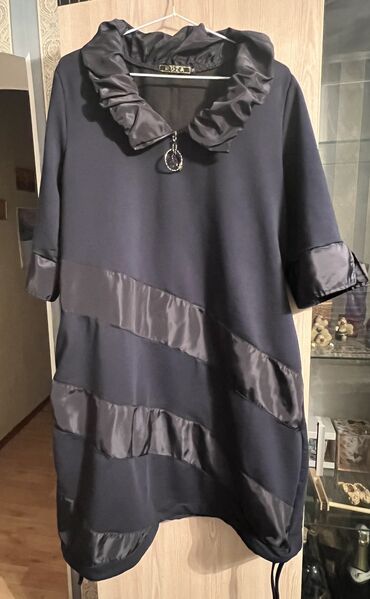 пракат платье: Повседневное платье, Made in KG, Осень-весна, Короткая модель, 7XL (EU 54)