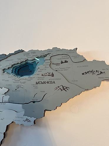 сааттар: Настенная 3D-карта Кыргызстана с подсветкой и часами - Объемная карта — 8