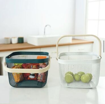 Наборы посуды: Корзина для хранения с деревянной ручкой для кухни дома/ органайзер