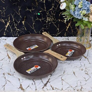 Аксессуары для кухни: Tava Qranit 3-lü Dəst Ölçü: 20/22/24 sm bomo az, bomo market, dekor
