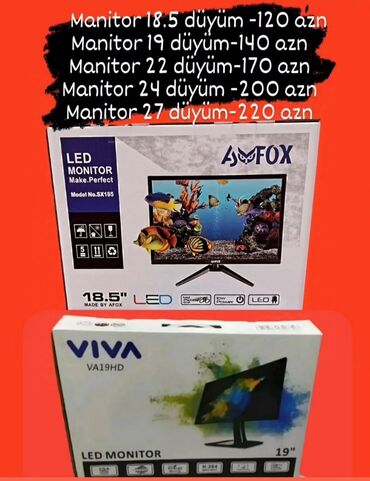 Kitablar, jurnallar, CD, DVD: Manitor 18.5 düyüm -120 azn Manitor 19 düyüm-140 azn Manitor 22