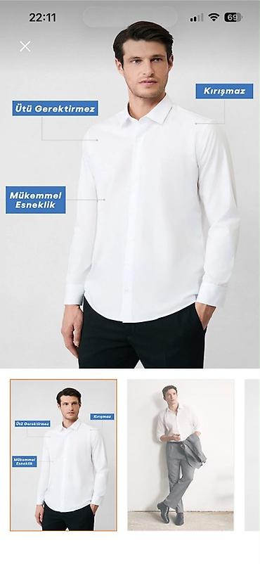 ağ köynək: Köynək, Kiğılı, XL, rəng - Mavi — 2