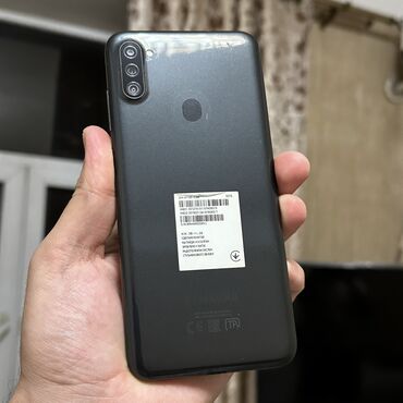 купить телефон техно: Samsung Galaxy A11, Колдонулган, 32 ГБ, түсү - Боз, 1 SIM, 2 SIM, eSIM