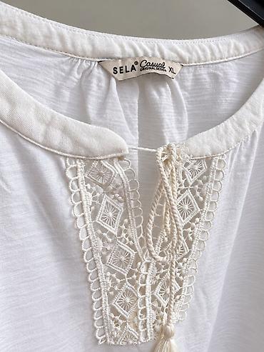 vero moda: Блузка, Бохо, Хлопок, Однотонный — 3