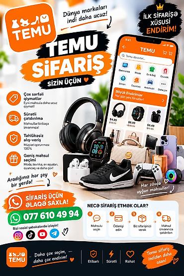 TEMU sifarişi – dünyanın məşhur brendlərindən geniş seçim! Xidmətin