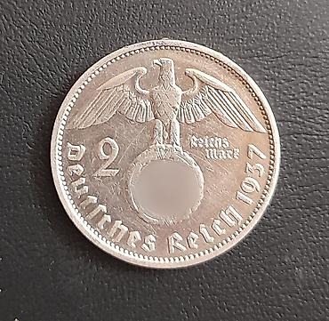 орёль: 2 рейхсмарки, 1937, Третий рейх — Германия - Номинал: 2 Reichsmark - — 2