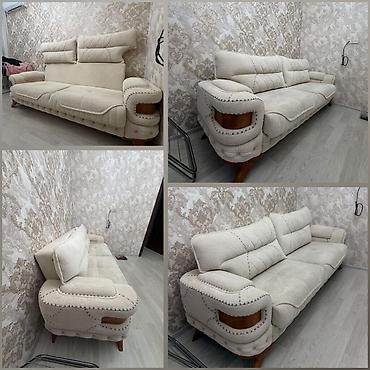 oturaca: Divan – 600₼ • Model: Açılır-bazalı divan • Rəng: Açıq krem/bej • — 1