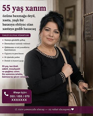uşaq baxici: Xəstə və yaşlı baxıcısı – peşəkar gündəlik qulluq xidməti Təklif — 1