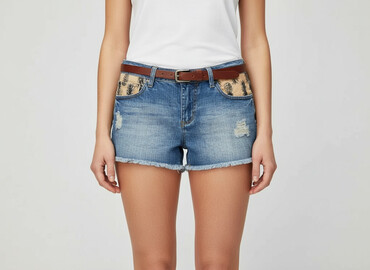 spodenki jeans krótkie: F&F, Szorty damskie, rozmiar M