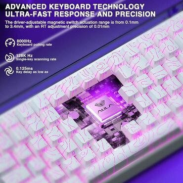 Клавиатуры: Клавиатура, Aula, Bluetooth, Проводное подключение, Размер: 80% — 9