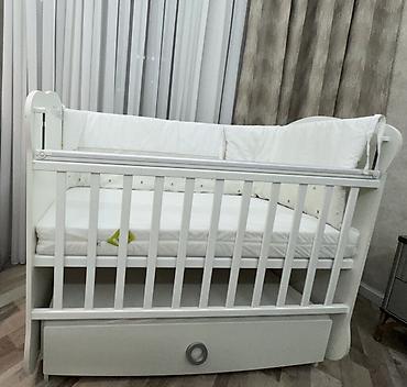Beşiklər: Ağ rəngli uşaq beşiyi – çoxfunksiyalı model - Material: möhkəm — 1