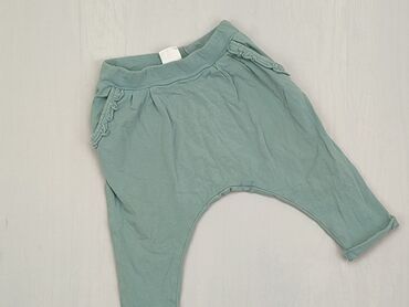 Spodnie, 6-9 m, wzrost - 74 cm., stan - Dobry, wzór - Jednolity kolor, kolor - Zielony