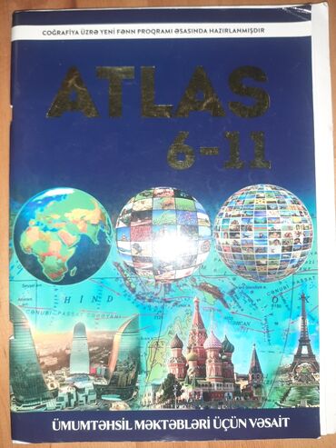 coğrafiya 8 ci sinif metodik vəsait: Atlas 6-11 ci sinif atlasın içi təmiz haldadır yalnız kontur xəritənin