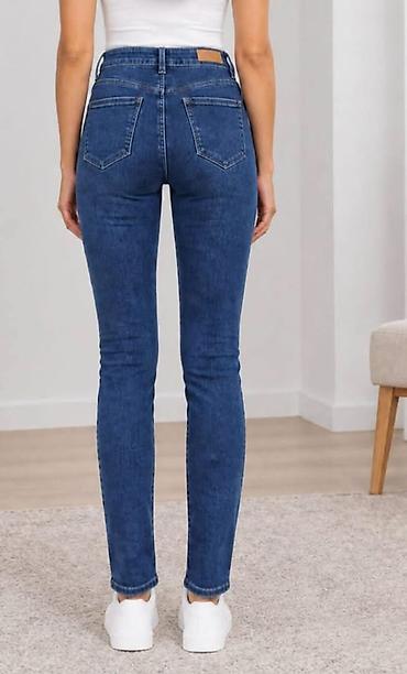 Farmerke: Ženske farmerke – high waist, slim/skinny kroj - Klasican plavi denim — 2