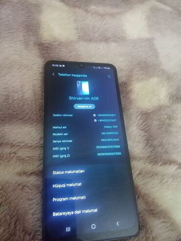 Samsung: Samsung Galaxy A06, 64 GB, rəng - Gümüşü, İki sim kartlı