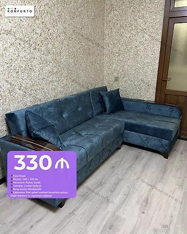 rol mebel: Künc divan – Konforto • Ölçü: 240 × 150 sm • Mexanizm: açılan — 1