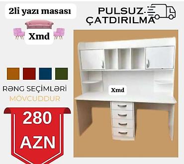 ucuz stullar: İki nəfərlik yazı masası - Geniş iş səthi və üst hissədə çoxsaylı rəf — 1