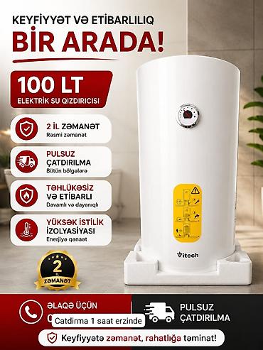 Aristonlar: Ariston 100 l, Yeni, Kredit yoxdur, Pulsuz çatdırılma, Rayonlara çatdırılma — 1