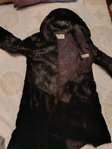 Шубы: Шуба, Норка, По колено, С капюшоном, 3XL — 4