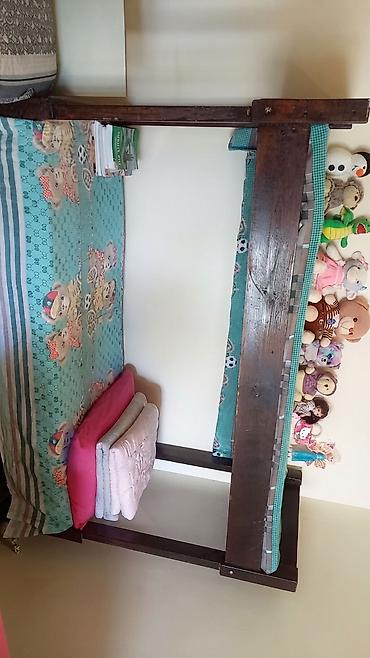 yorgan dowek: Taxta iki mərtəbəli uşaq çarpayısı - Material: möhkəm ağac — 1