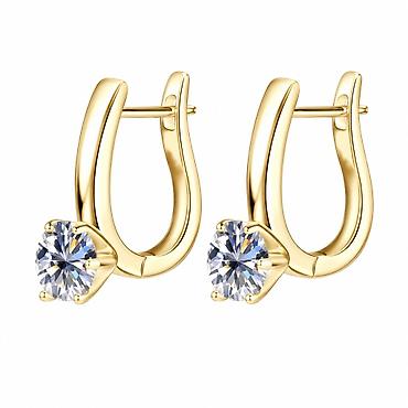 Серьги из серебра 925 с муассанитом — ADAMANT, артикул 35473 -