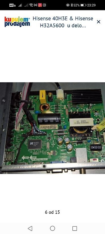 Matične ploče: Hisense televizori – delovi 1) Hisense 40H3E – delovi: - Main board — 5