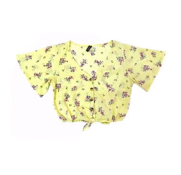 abercrombie and fitch duks cena: H&M, S (EU 36), Floral, color - Yellow