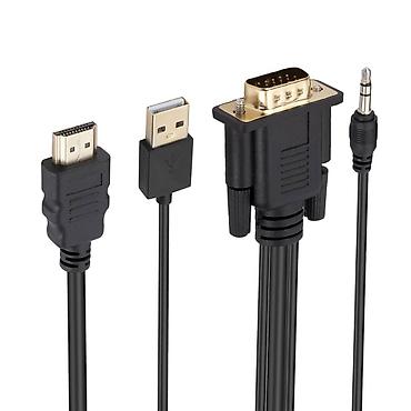 oglasnik masaze: HDMI na VGA aktivni konverter kabl sa dodatnim audio i napajanjem — 3
