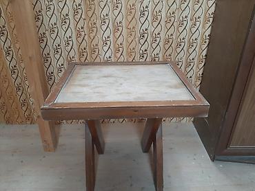 ağac: Taxta çərçivəli kiçik masa - Material: Bərk taxta karkas, üst hissə — 2