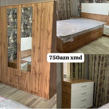 корпусная мебель в рассрочку: İkinəfərlik çarpayı, 2 tumba, Termo, Dolab, Yeni