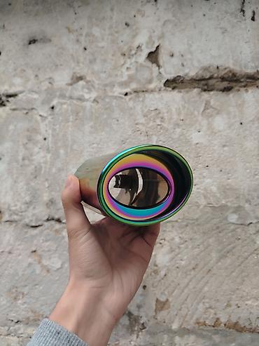 avto aksesuarlar topdan satış: Avtomobil egzoz başlığı – universal, göy qurşağı (neochrome) rəngli — 4