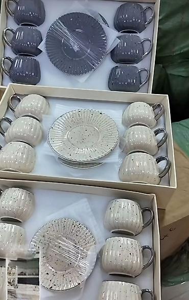 Set šolja sa tacnama – keramički servis za kafu/čaj 100ml 4560 dinara — 1