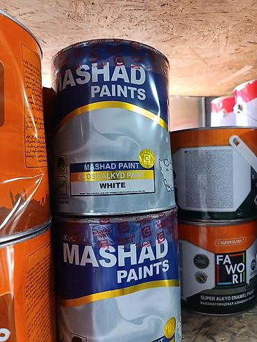Эмаль: Эмаль алкидная глянцевая Mashad Paints, цвет White (белый).3литра - — 1
