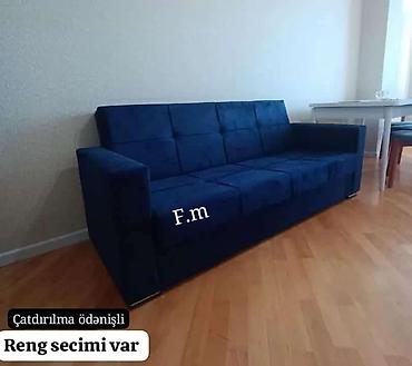 stol taxta: Divan 3 nəfərlik müasir dizaynlı divan - Yumşaq, toxunuşa xoş parça — 1