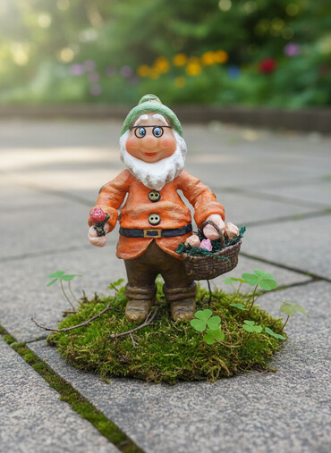Ёлочные шары и украшения: Елочная игрушка «Гномик» 🎄 Милый гномик ручной работы высотой около — 2