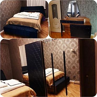 tel masa: Yataq otağı dəsti - Rəng: tünd lacivərt + ağac teksturası - Komplekt — 1