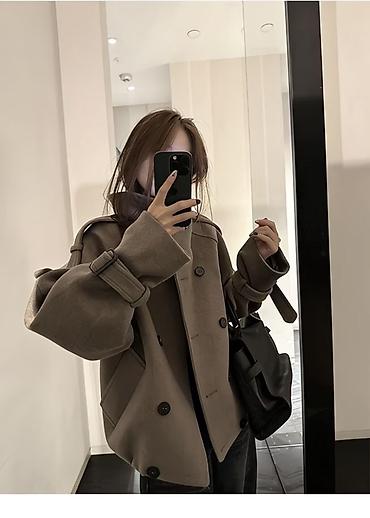 Женское укороченное пальто/куртка-тренч в стиле oversize Размеры xs s