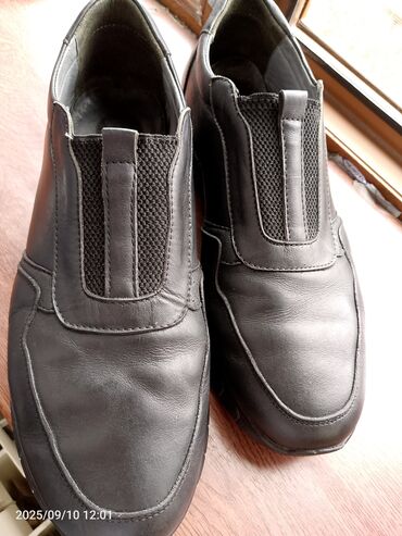 Botinkalar: Kişi üçün qara slip-on ayaqqabı təbii dəri - Material: üst hissə