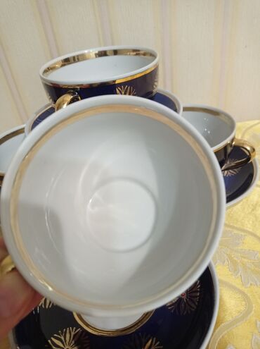 Наборы посуды: Фарфор, крытье, роспись золотом, ручная работа, глубокий кобальт — 5
