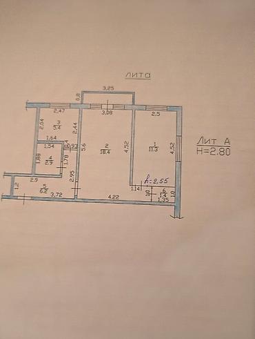 2 бөлмө, 45 м², Ата-Түрк паркы 104-серия, 2 кабат, Эски ремонт