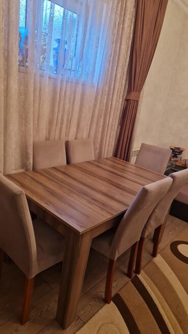 стуля: Для кухни, Для гостиной, Б/у, Раскладной, Прямоугольный стол, 6 стульев