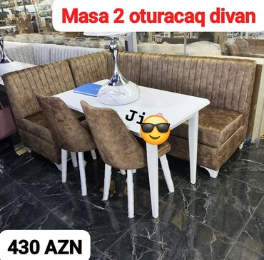 Pufiklər: Künc divan və masa desti