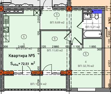 продаю кв псо: 2 комнаты, 72 м², Асанбай мкр 3 этаж — 4