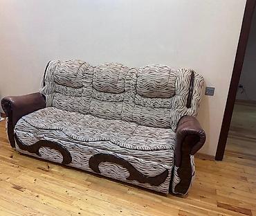 Zebra naxışlı, 3 nəfərlik yumşaq divan - Rahat, yüksək arxalı və