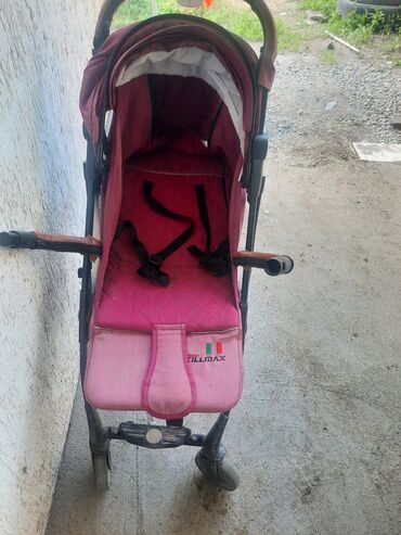детский коляска ош: Коляска, цвет - Розовый, Б/у
