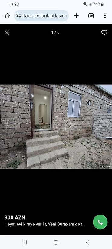 Həyət evləri və villalar: Yeni Suraxanı qəsəbəsində həyət evi kirayə. Plan: - Giriş pilləkənli — 3