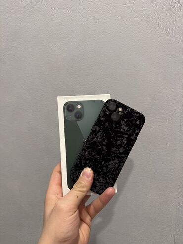 Apple iPhone: IPhone 13, Б/у, 128 ГБ, Зеленый, Защитное стекло, Чехол, Коробка, 75 % — 1